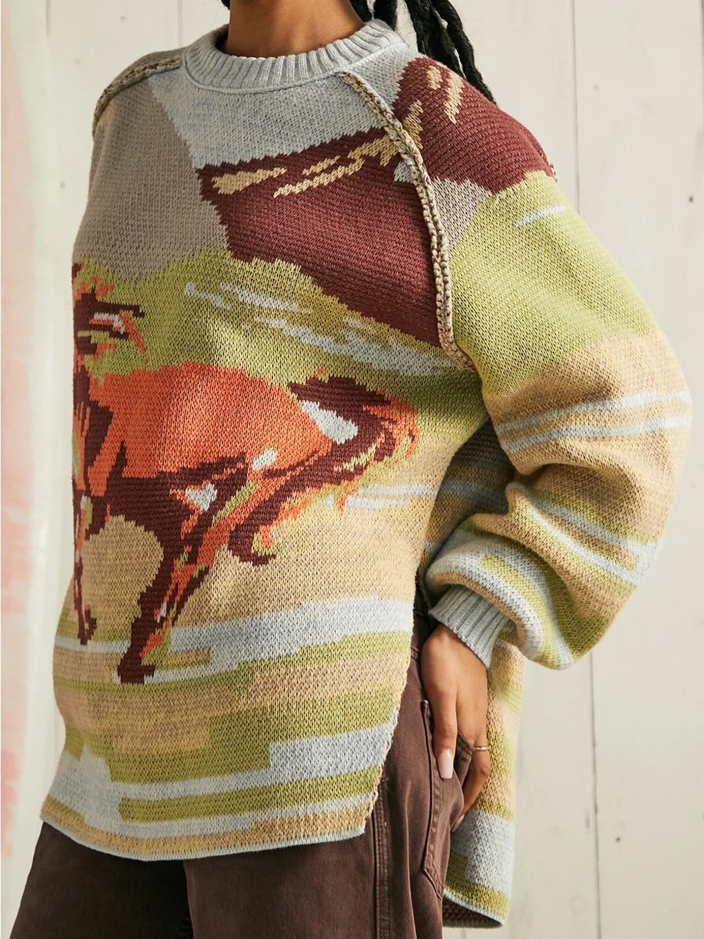 Urban Outfitters BDG On The Range Horse Knit Sweater - Picture 5 of 10